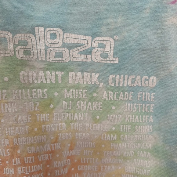 2017 Lollapalooza Tie Dye Grant Park Chicago Graphic T-Shirt Size Small - Picture 9 of 10